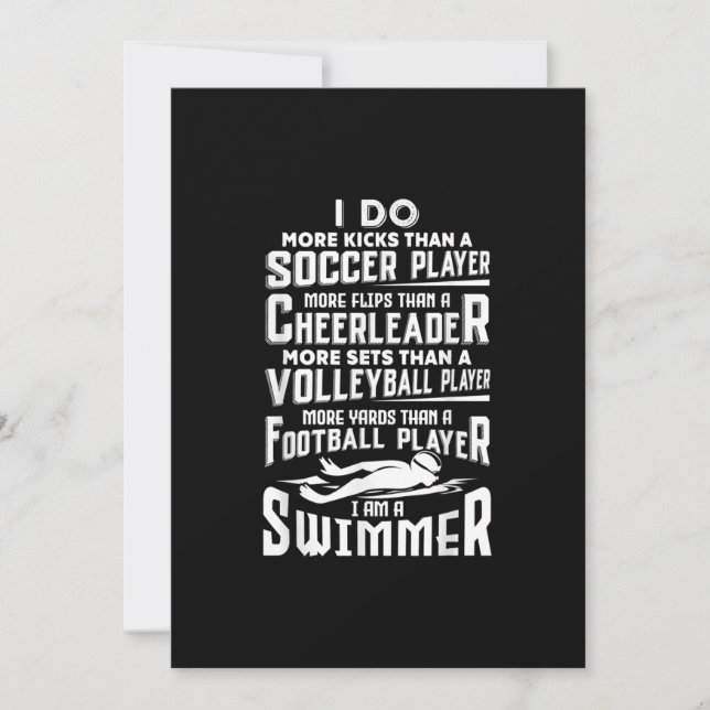 Cartes Pour Fêtes Annuelles Je Suis Un Swimmer Funny Piscine Swimmer Cadeau (Devant)