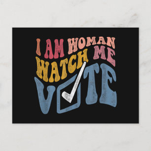 Cartes Pour Fêtes Annuelles Je Suis Une Femme Me Regarder Vote 2024 Vague Bleu