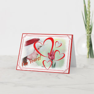 CARTES POUR FÊTES ANNUELLES JE SUIS VOTRE FILLE DE VALENTINE AVEC TULIP