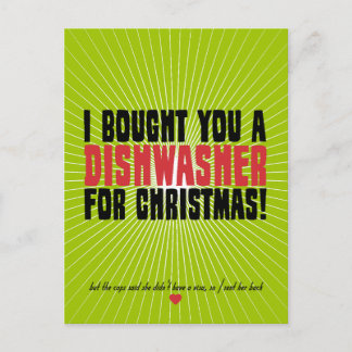 Cartes Pour Fêtes Annuelles Je T'Ai Acheté Un Lave-Vaisselle Pour Noël