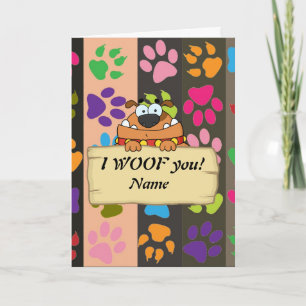 Cartes Pour Fêtes Annuelles JE T'AI BATTU ! Dessin humoristique Funny Dog LOVE