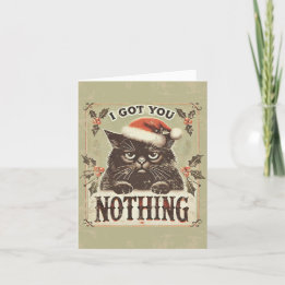 Cartes Pour Fêtes Annuelles Je T'Ai Rien De Naughty Drôle Chat Noir Noël