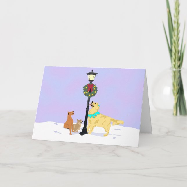 Cartes Pour Fêtes Annuelles "Je t'ai triplé le chien" - Une histoire de Noël (Devant)