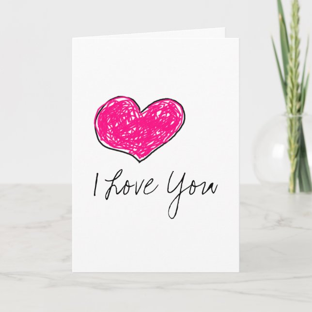 Cartes Pour Fêtes Annuelles Je T'Aime (Devant)