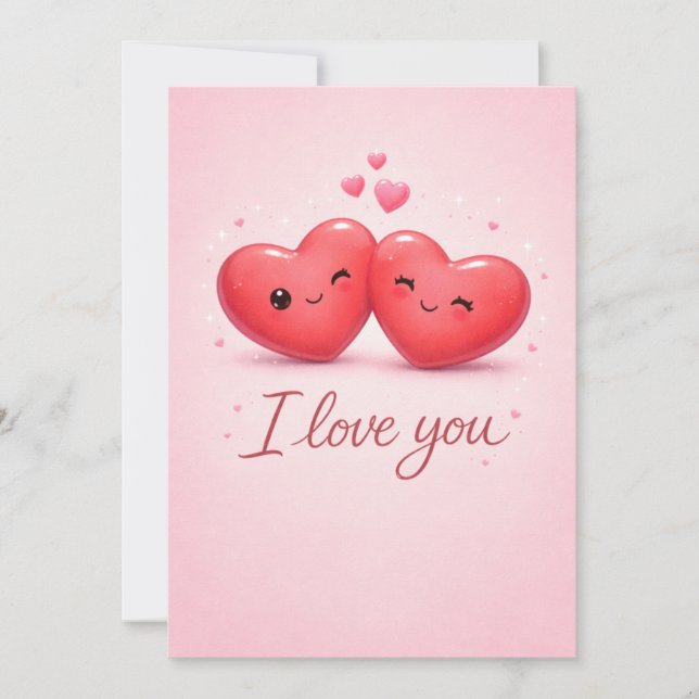 Cartes Pour Fêtes Annuelles Je t'aime !  (Devant)