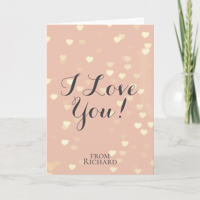 Cartes Pour Fêtes Annuelles Je T'Aime (Devant)