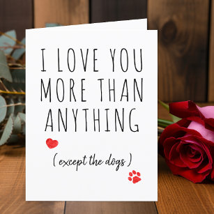 Cartes Pour Fêtes Annuelles Je t'aime Amoureux des chiens Funny Valentines Day