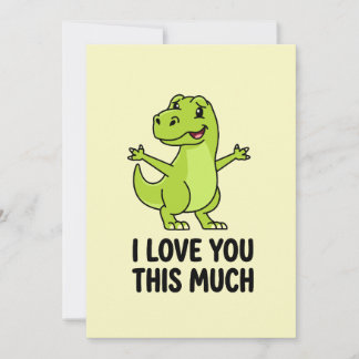 Cartes Pour Fêtes Annuelles Je t'aime autant Dinosaure mignon 