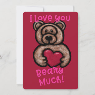 Cartes Pour Fêtes Annuelles Je T'Aime Béatir Beaucoup Teddy Ours Valentine
