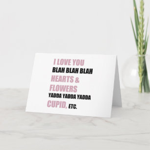 Cartes Pour Fêtes Annuelles Je T'Aime Blah Blah Blah