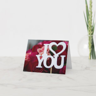 Cartes Pour Fêtes Annuelles Je T'Aime   Bloquer le coeur du texte sur les rose