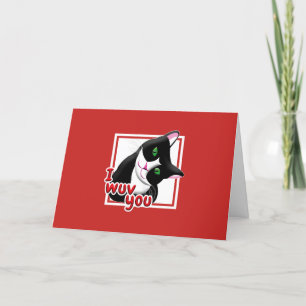Cartes Pour Fêtes Annuelles Je T'aime Chat de la Saint-Valentin