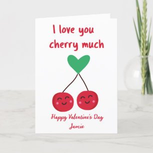 Cartes Pour Fêtes Annuelles Je t'aime Cherry Beaucoup drôle Saint Valentin