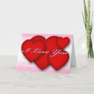 Cartes Pour Fêtes Annuelles Je t'aime (coeur) rose