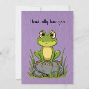Cartes Pour Fêtes Annuelles Je t'aime crapaud-ement - Crapaud de dessin animé