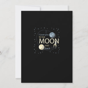 Cartes Pour Fêtes Annuelles Je t'aime de la lune et retour Design sincère 