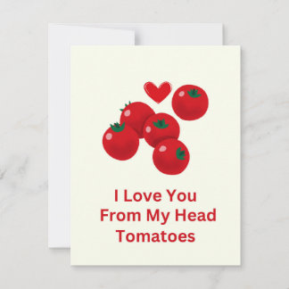 Cartes Pour Fêtes Annuelles Je t'aime de ma tête tomates valentine's Card