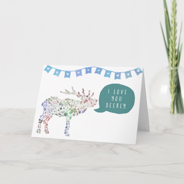 Cartes Pour Fêtes Annuelles Je t'aime Deerly (Devant)