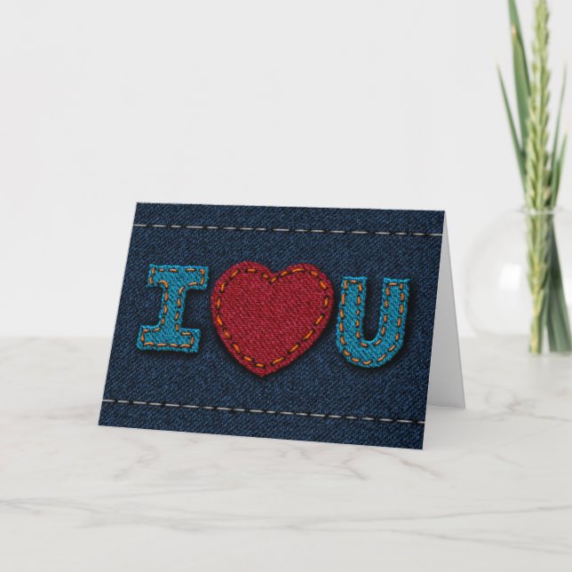 Cartes Pour Fêtes Annuelles Je t'aime - denim (Devant)