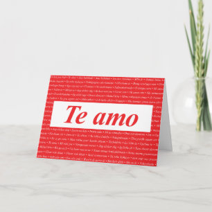 Cartes Pour Fêtes Annuelles Je t'aime (Espagnol) personnalisable