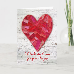 Cartes Pour Fêtes Annuelles Je t'aime, German Language Valentine