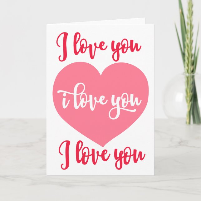 Cartes Pour Fêtes Annuelles Je t'aime grand coeur pour la Saint-Valentin (Devant)