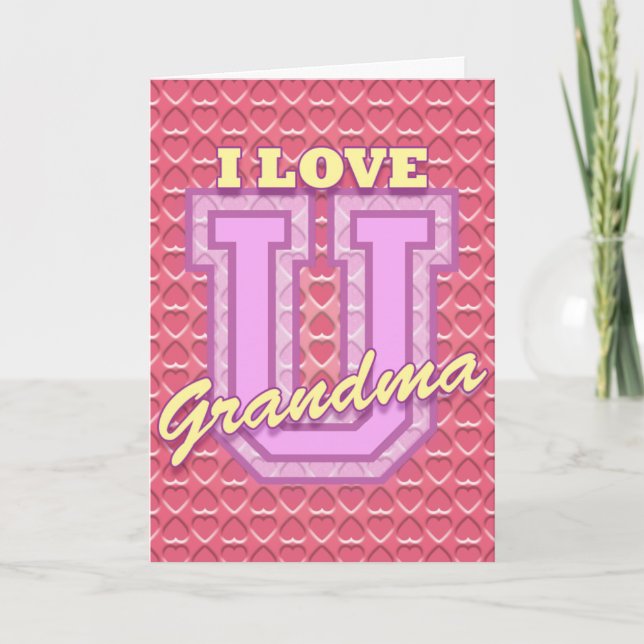 Cartes Pour Fêtes Annuelles "Je t'aime grand-mère" Valentine (Devant)