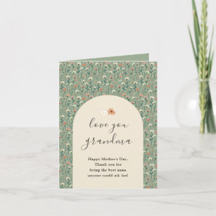 Cartes Pour Fêtes Annuelles Je t'aime grand-mère Vert sauge Fête des mères