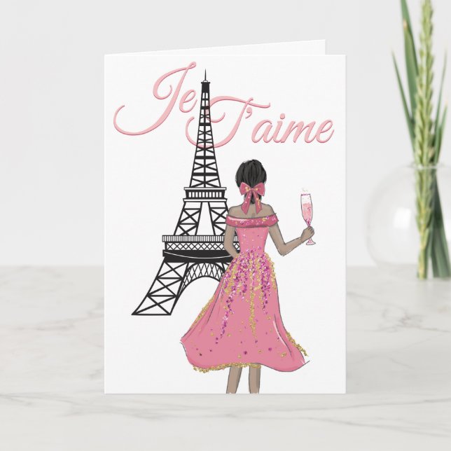 Cartes Pour Fêtes Annuelles Je t'aime Je t'aime La Saint Valentin Tour Eiffel (Devant)