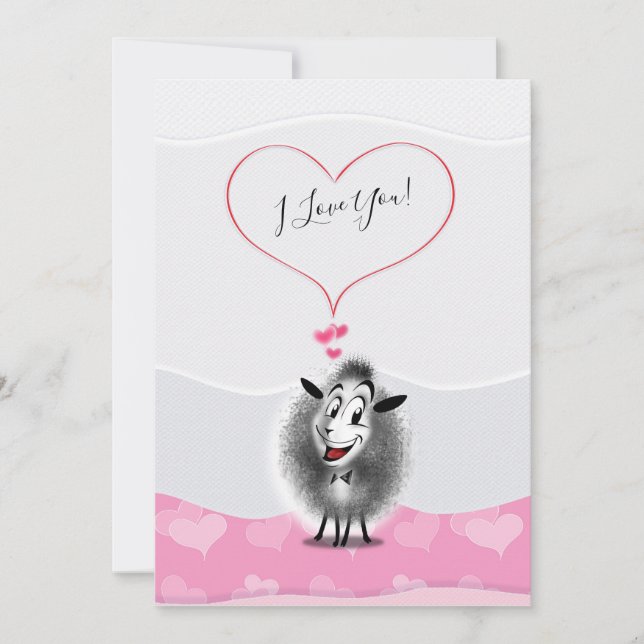 Cartes Pour Fêtes Annuelles "Je t'aime !" - Joyeuse Saint-Valentin Mignonne (Devant)
