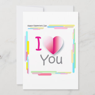 Cartes Pour Fêtes Annuelles "Je t'aime !" - Joyeuse Saint-Valentin Mignonne