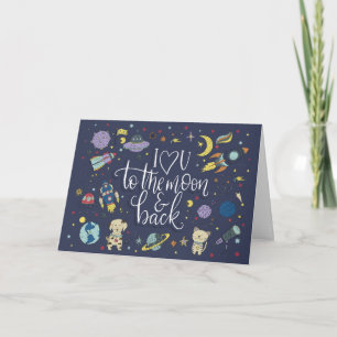 Cartes Pour Fêtes Annuelles Je t'aime jusqu'à la lune et au-delà Galaxie spati