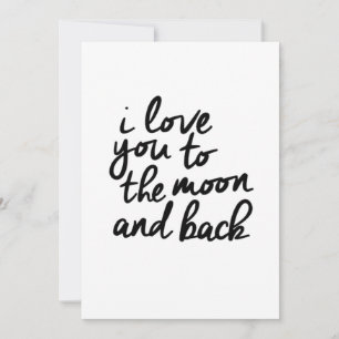 Cartes Pour Fêtes Annuelles Je t'aime jusqu'à la lune et retour Citation Inspi
