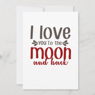 Cartes Pour Fêtes Annuelles Je t'aime jusqu'à la lune et retour Cœur Élégant e