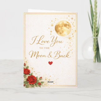Cartes Pour Fêtes Annuelles Je t'aime jusqu'à la Lune et Retour – Élégant Vale