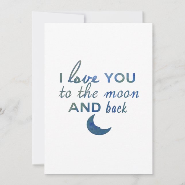 Cartes Pour Fêtes Annuelles Je t'aime jusqu'à la lune et retour Saint-Valentin (Devant)