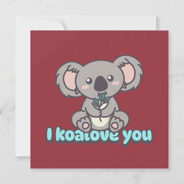 Cartes Pour Fêtes Annuelles Je t'aime Koala (Devant)