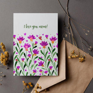 Cartes Pour Fêtes Annuelles Je t'aime maman, oublie-moi de ne pas fleurir la f