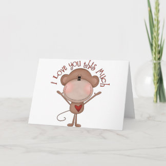 Cartes Pour Fêtes Annuelles Je t'aime MONKEY
