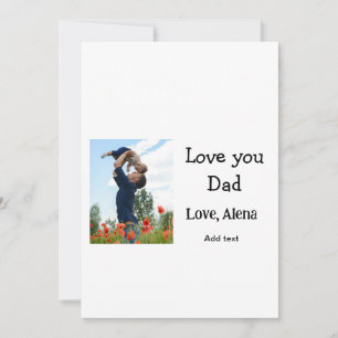 Cartes Pour Fêtes Annuelles Je t'aime papa fête des pères élégant ajouter text