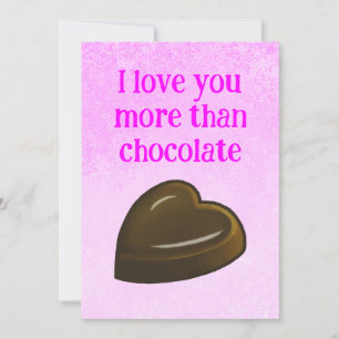 Cartes Pour Fêtes Annuelles Je t'aime plus que le chocolat
