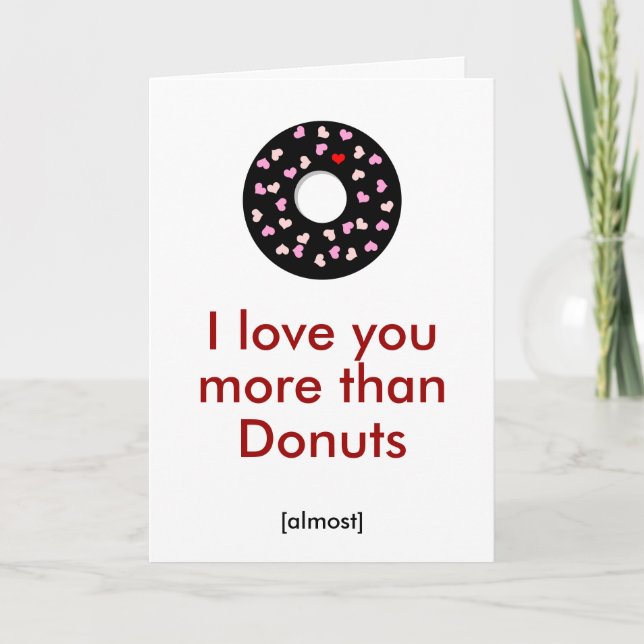 Cartes Pour Fêtes Annuelles Je t'aime plus que les Donuts (Devant)