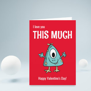 Cartes Pour Fêtes Annuelles Je t'aime Saint-Valentin Alien