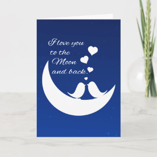 Cartes Pour Fêtes Annuelles Je t'aime sur la Lune et de retour