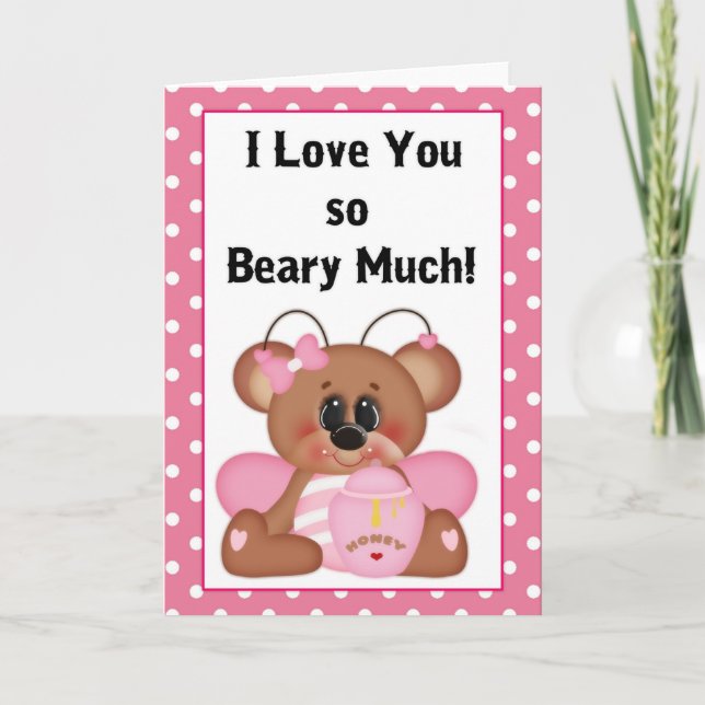 Cartes Pour Fêtes Annuelles Je t'aime tellement Beary beaucoup Valentine Greet (Devant)