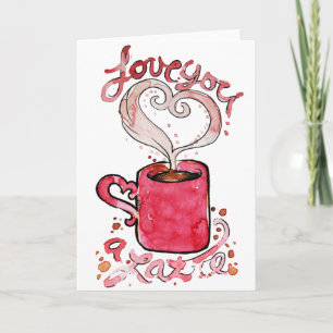 Cartes Pour Fêtes Annuelles Je t'aime un latte