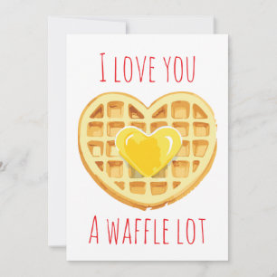 Cartes Pour Fêtes Annuelles Je t'aime une gaufre Lot Saint-Valentin