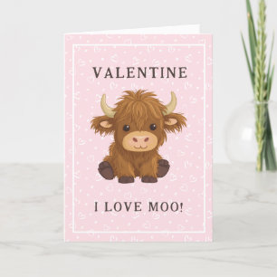 Cartes Pour Fêtes Annuelles Je t'aime Vache Highland Moo Saint-Valentin