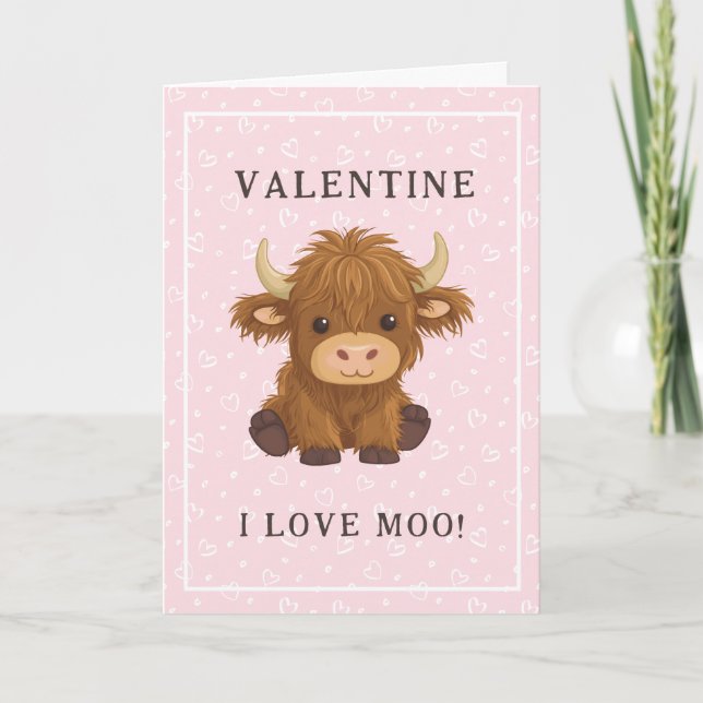 Cartes Pour Fêtes Annuelles Je t'aime vache Highland Valentine (Devant)