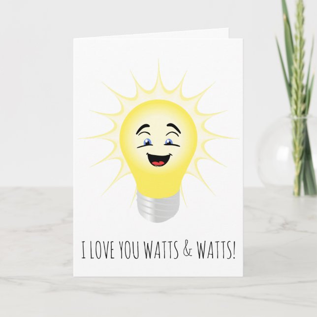 Cartes Pour Fêtes Annuelles Je t'aime watts et watts drôle Valentine Card (Devant)